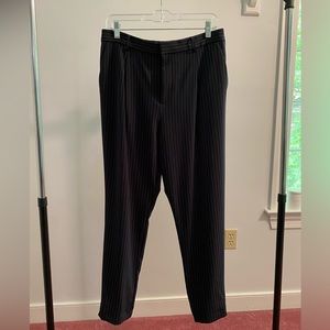 Uniqlo stripped cinched ankle pants.